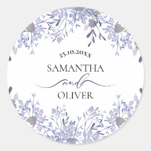 Rond Élégant Sticker Mariage aquarelle