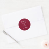 Rond Élégant Sticker Mariage Bourgogne (Enveloppe)