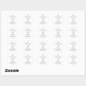 Rond Élégant Sticker Mariage Monogram Greenery (Feuille)