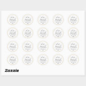 Rond Élégant Sticker Mariage Script I Do (Feuille)