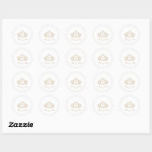 Rond Élégant Sticker Monogram Gold Classic Round (Feuille)