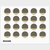 Rond Élégant Sticker Monogram Holiday / Or (Feuille)