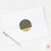 Rond Élégant Sticker Monogram Holiday / Or (Enveloppe)