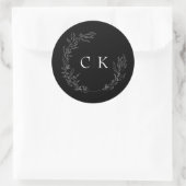 Rond Élégant Sticker Monogram Mariage Classic Round (Sac)
