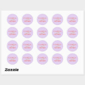 Rond Élégant Sticker Monogram Mariage Classic Round (Feuille)
