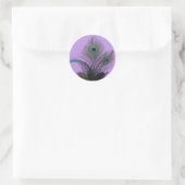 Rond Élégant Sticker Peacock (violet) (Sac)