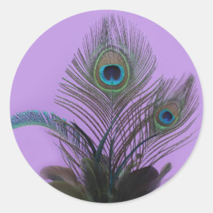 Rond Élégant Sticker Peacock (violet)