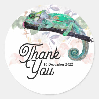 Rond Élégant Sticker personnalisé peint par Chameleon