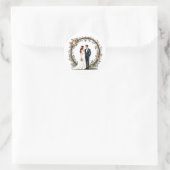 Rond Élégant Sticker Portrait de Mariage (Sac)