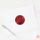 Rond Élégant Sticker Rose Rouge (Enveloppe)