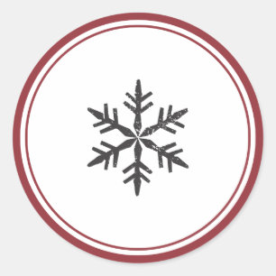 Rond Élégant Sticker simple Flocon de neige