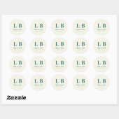 Rond Elegant Teal Serif Wedding Thank You Sticker (Feuille)