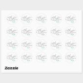 Rond Élégant Type Mariage Monogramme Sticker (Feuille)