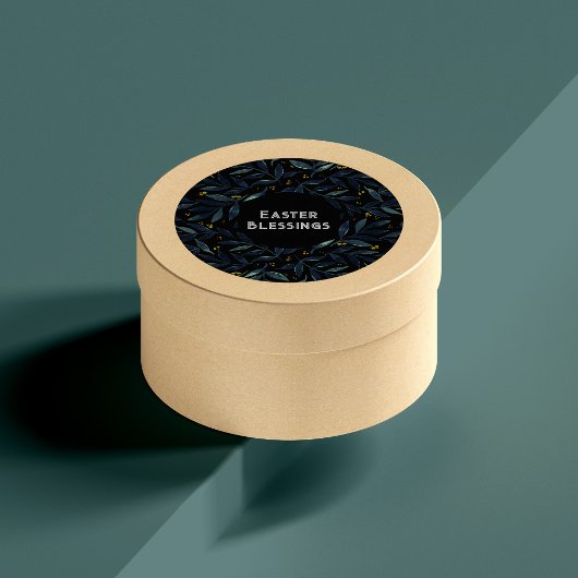 Rond Élégante aquarelle branches Sticker de Pâques