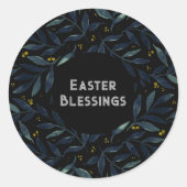 Rond Élégante aquarelle branches Sticker de Pâques (Devant)