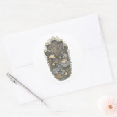 Rond Elephant Botanical Footprint Nature Sticker (Enveloppe)