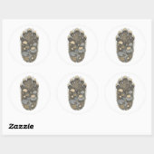 Rond Elephant Botanical Footprint Nature Sticker (Feuille)