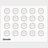 Rond Elephants & Boho Jungle Fleurs Sticker Anniversair (Feuille)
