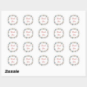 Rond Elephants & Boho Jungle Fleurs Sticker Anniversair (Feuille)