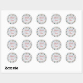Rond Elephants & Boho Jungle Flowers sur Sticker gris (Feuille)