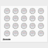 Rond Elephants & Boho Jungle Flowers sur Sticker gris (Feuille)