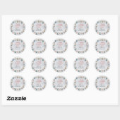 Rond Elephants & Boho Jungle Flowers sur Sticker gris (Feuille)