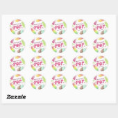 Rond Elle est prête à coller un Sticker Baby shower Pop (Feuille)