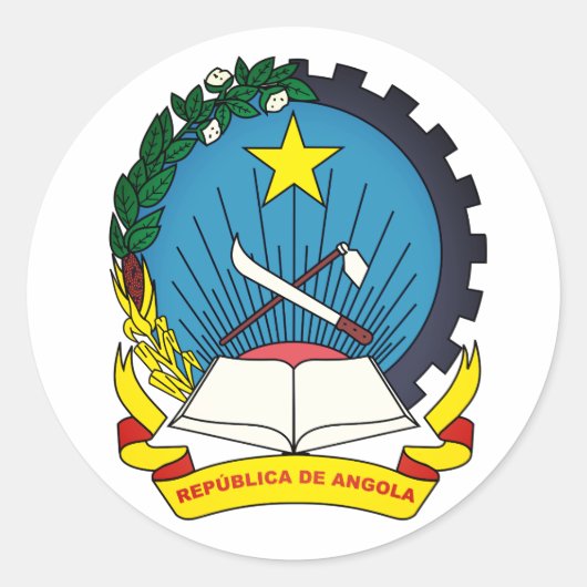 Rond Emblème d'Angola Classic Round Sticker (Devant)