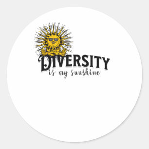 Rond Embrassez La Diversité Est Mon Sticker Sunshine