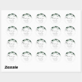 Rond Émeraude Vert Merci Mariage Favor Sticker (Feuille)