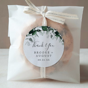 Rond Émeraude Vert Merci Mariage Favor Sticker