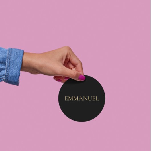 Rond EMMANUEL Minimalist Gold Sticker – Christmas Decor
