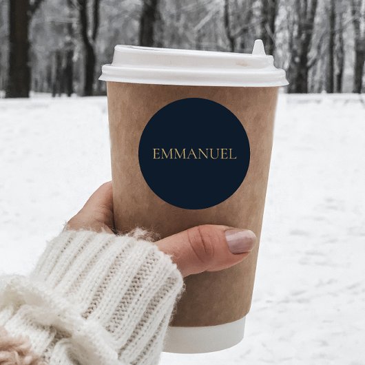 Rond EMMANUEL Navy  Christmas Sticker #3  