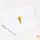 Rond Emoji crème glacée Happy Sticker (Enveloppe)