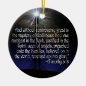 ROND EN CÉRAMIQUE 1 TIMOTHY 3:16 ORNEMENT DE SCRIPTURE JÉSUS (Devant)