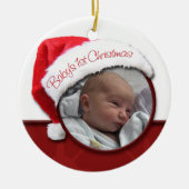 Rond En Céramique 1er Noël du bébé - Ornement photo du Père Noël (Devant)