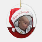 Rond En Céramique 1er Noël du bébé - Ornement photo du Père Noël (Gauche)