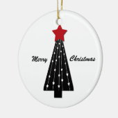 Rond En Céramique Arbre noir étoile rouge ornement (Gauche)