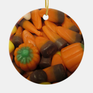 Rond En Céramique Automne Candy Corn Ornement