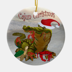 Rond En Céramique Cajun Noël bayou ornement