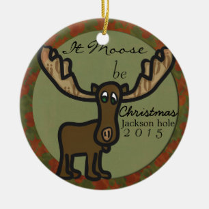 Rond En Céramique Ce des orignaux soit ornement de famille de Noël