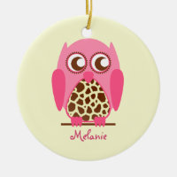 Copie de girafe et ornement personnalisé par hibou