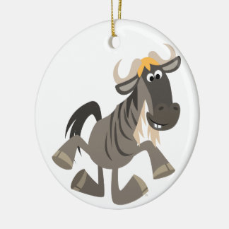 Rond En Céramique Danser sur bande dessinée Ornement Wildebeest