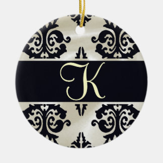 Rond En Céramique Élégant ornement Monogramme