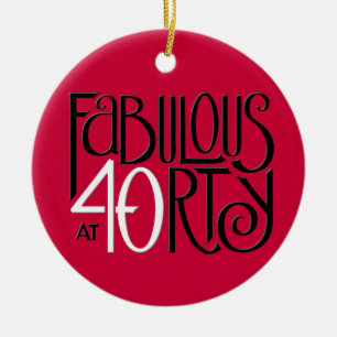 Rond En Céramique Fabulous 40 noir blanc rouge ornement