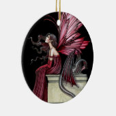 Rond En Céramique Fée Ruby agitée et ornement de dragon (Droite)