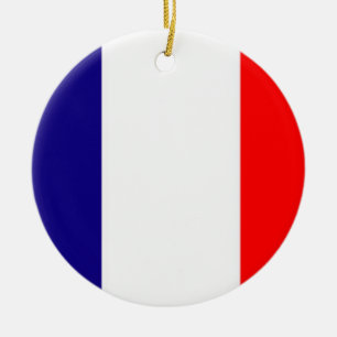 Rond En Céramique Fier d'être ornement français de Noël de drapea