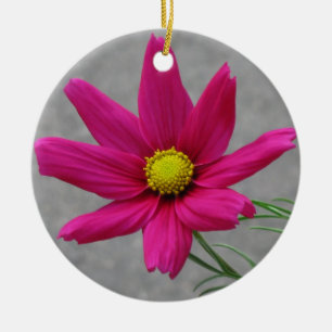 Rond En Céramique Fleur rose ornement personnalisé