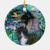 Rond En Céramique IHANA Lapphund Finlandais Ornement de Lappy (Dos)