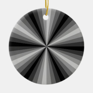 Rond En Céramique Illusion optique Ornement noir